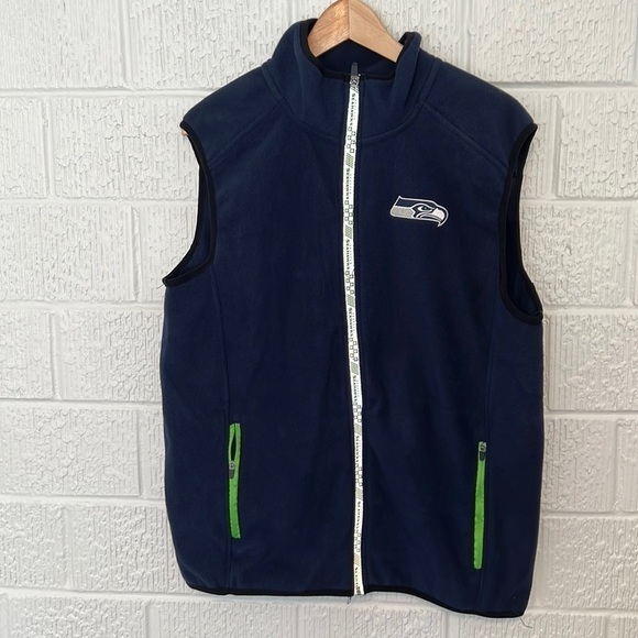 NWT Seattle Seahawks NFL Teams Men’s Full Zip Fleece Sweater Vest - Medium - Picture 1 of 8